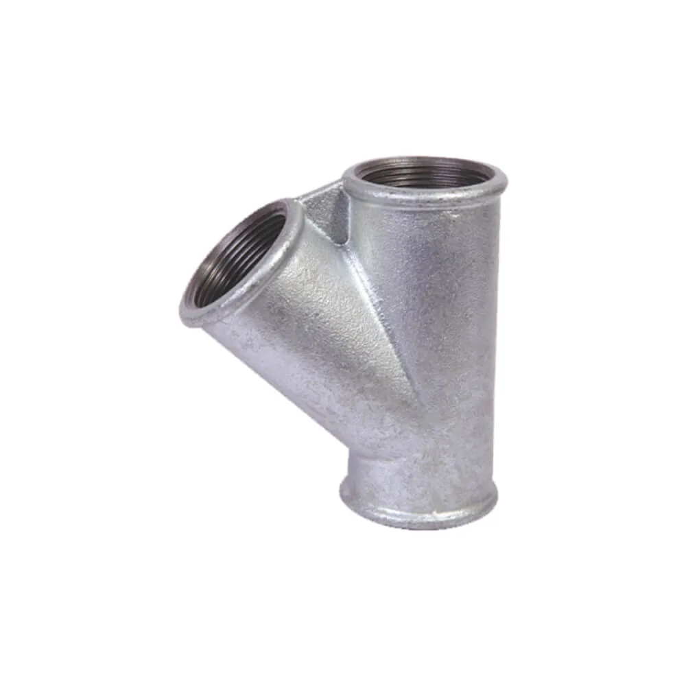 T-Stück 45° Nr. 165 mit Innengewinde, Temperguss verzinkt