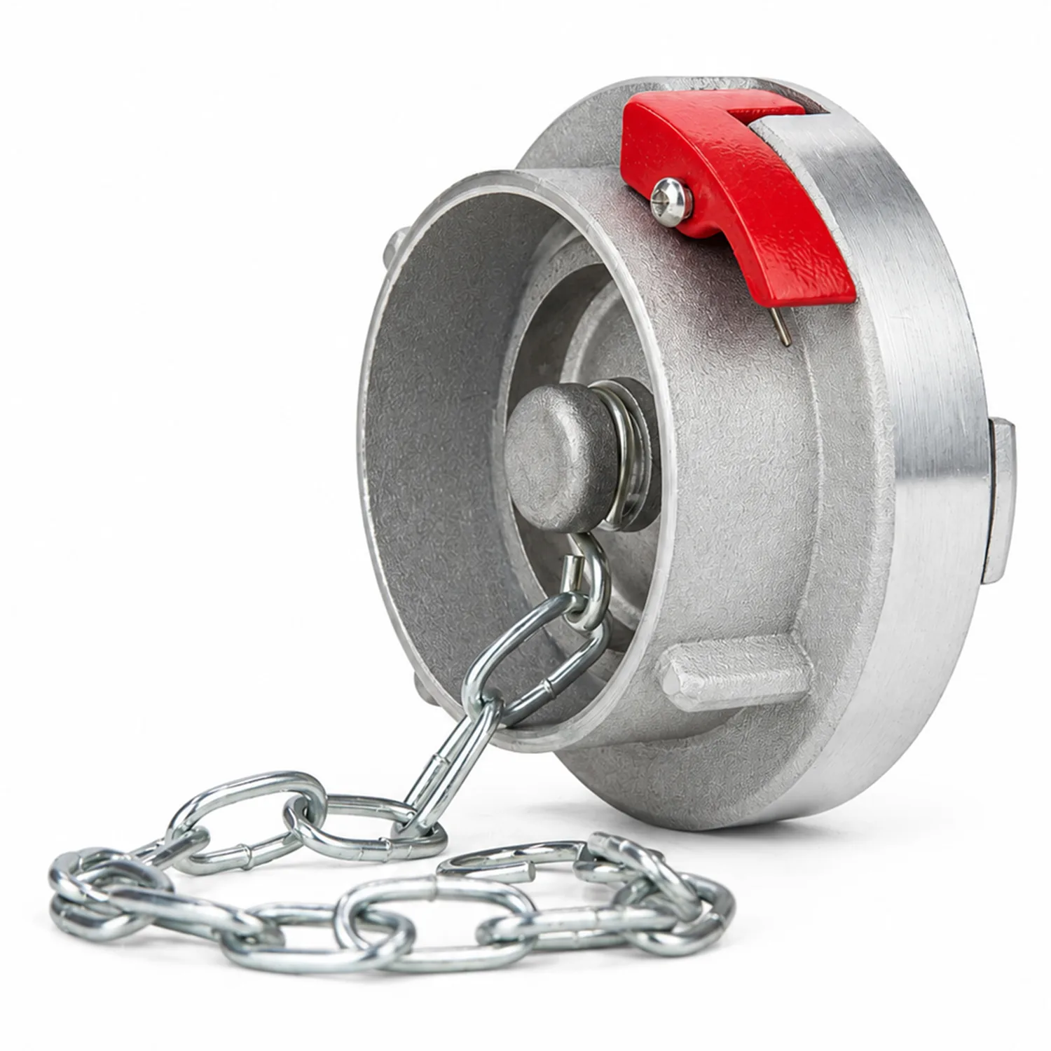 Storz-Blindkupplung mit Verriegelung und Kette, Aluminium gegossen