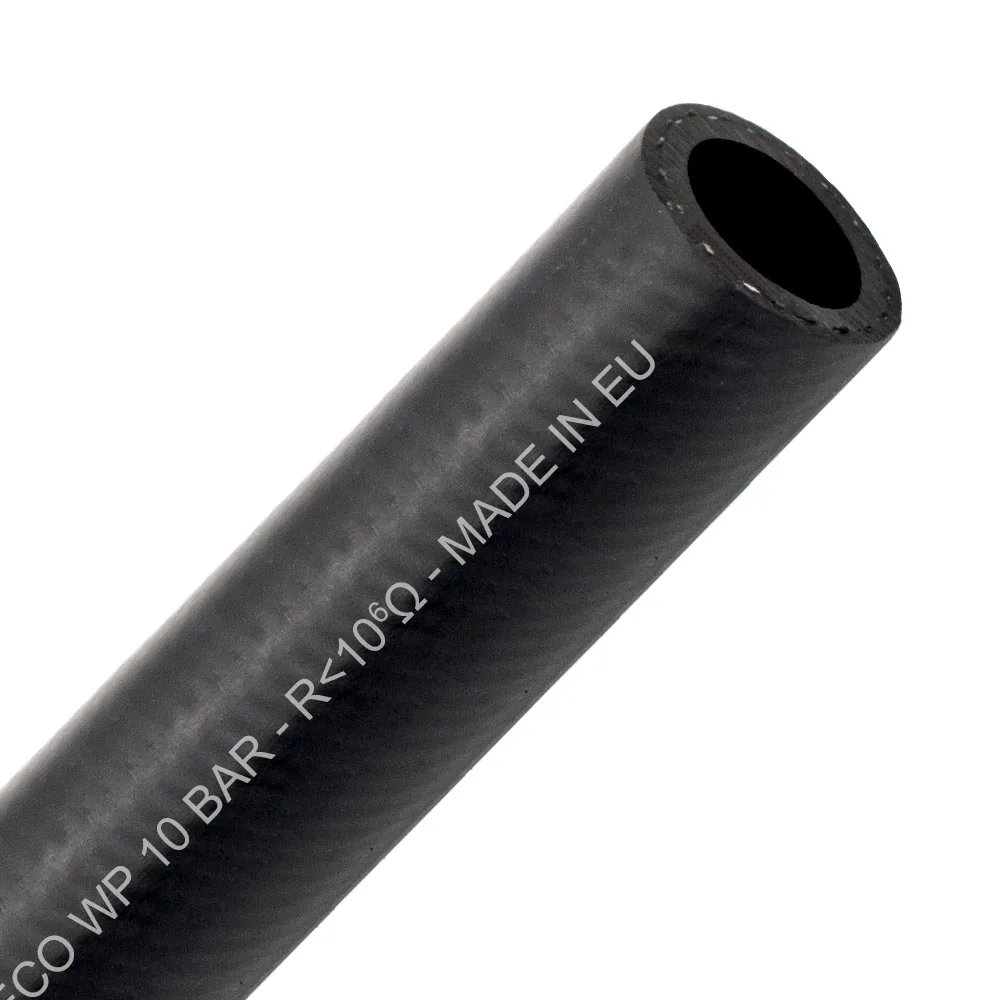 Kraftstoffschlauch mit Textilumflechtung, Aussenschicht aus NBR / EPDM, glatt Kraftstoffschlauch mit Textilumflechtung, Aussenschicht aus NBR / EPDM, glatt