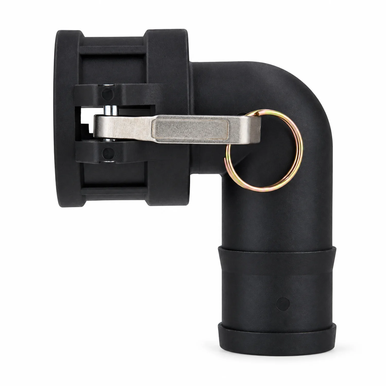 Kamlock Kupplung 90° Bogen Typ C-300 Mutterteil mit Schlauchtülle, Kunststoff (PP) | DN 80, 75 mm