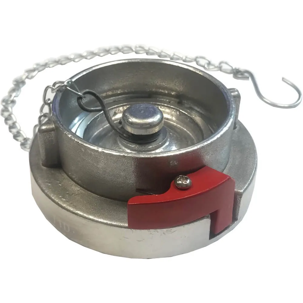 Storz Blindkupplung mit Verriegelung und Kette, Aluminium gegossen