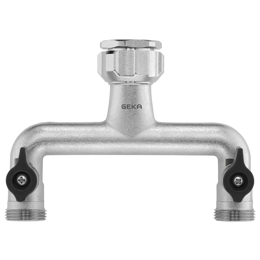 GEKA plus Kupplung Zweiwegeventil vertikal mit Außengewinde