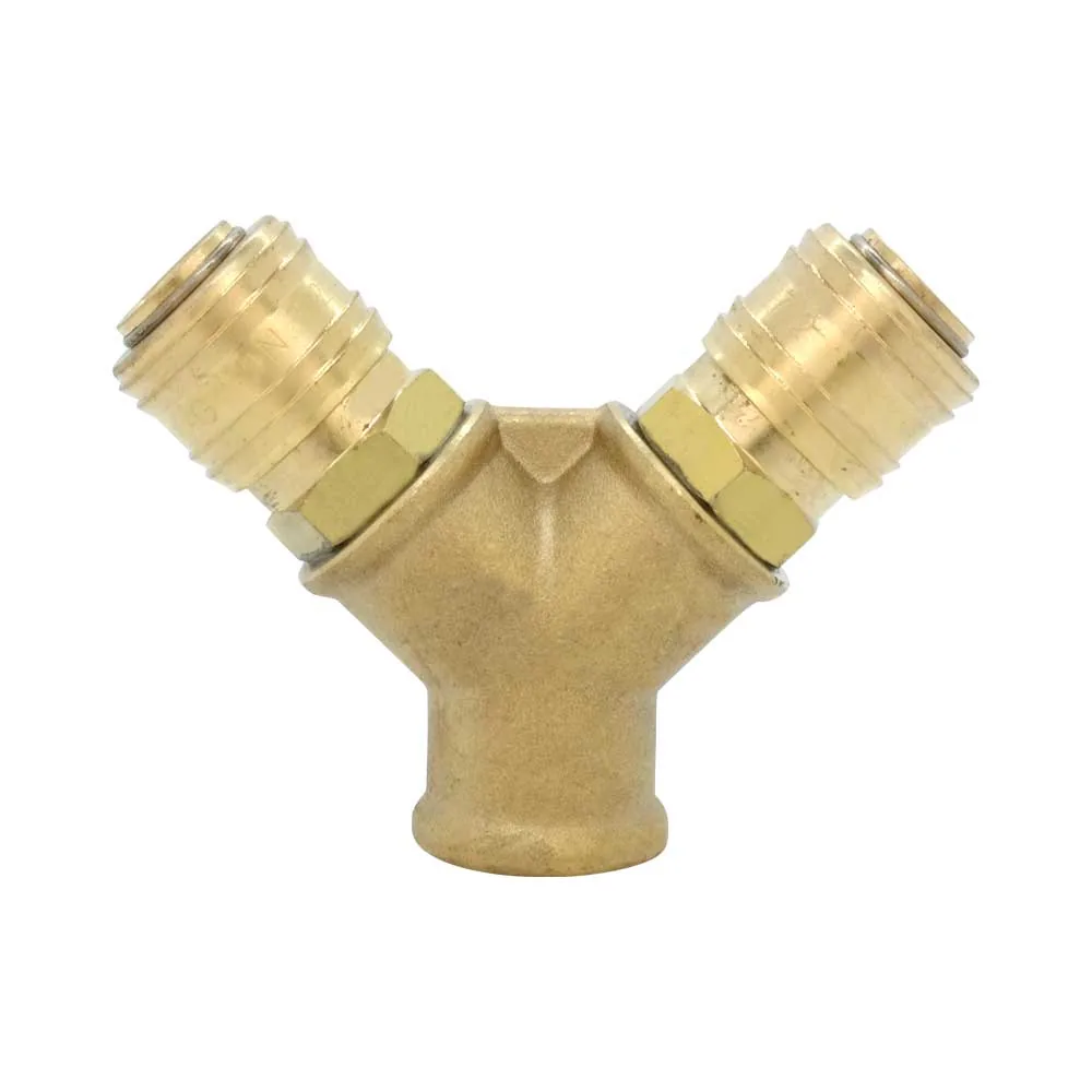 Druckluftkupplung DN 7.2 Verteiler mit 2 Abgängen, Messing