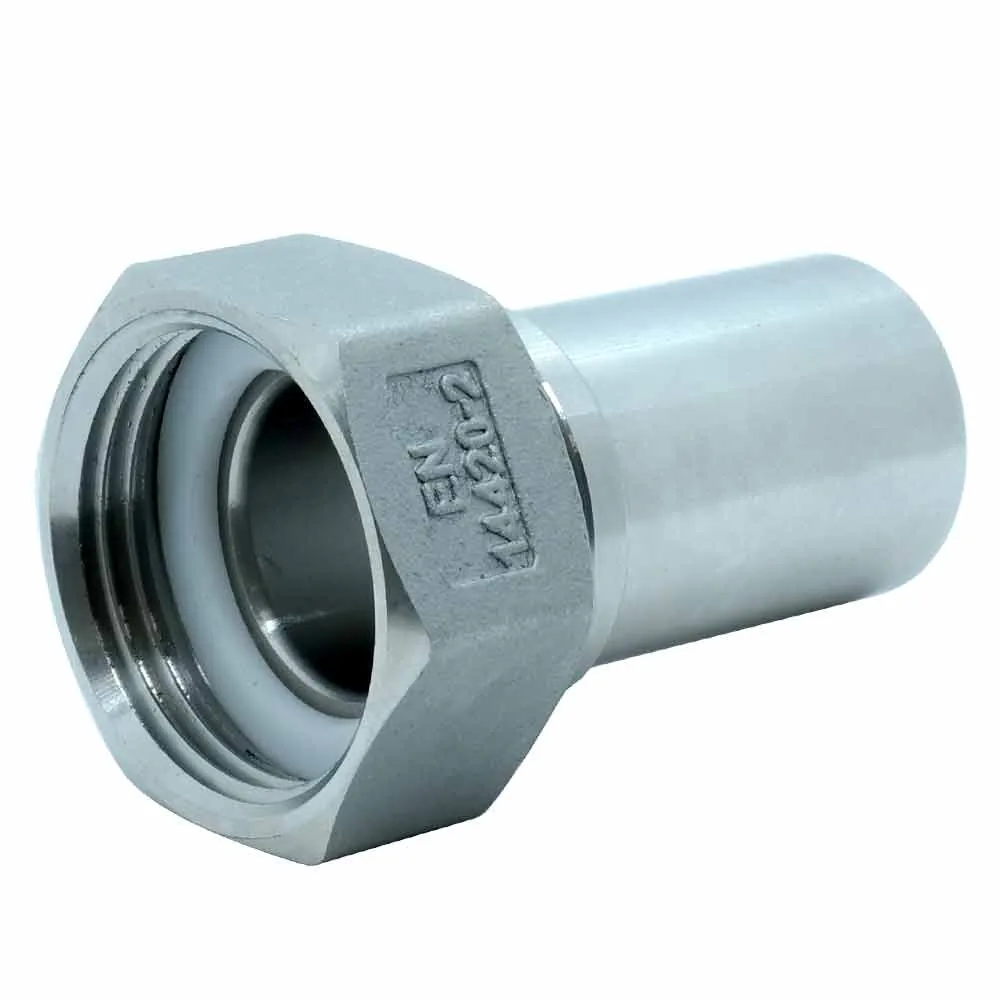 Schalenverschraubung - Schlauchtülle glatt mit Innengewinde, Edelstahl