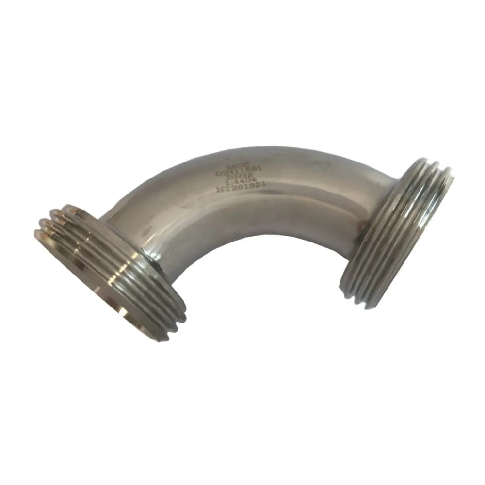 Milchrohrverschraubung Bogen 90° beidseitig mit Außengewinde