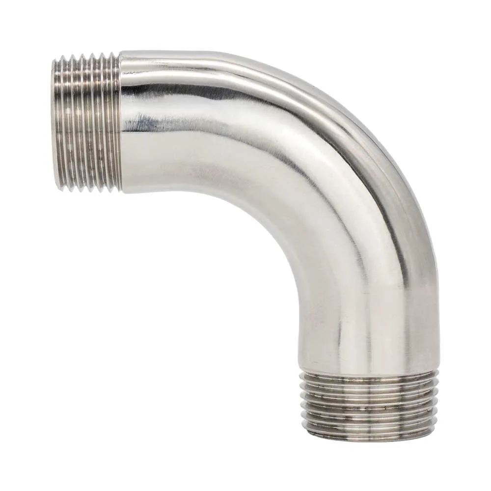 Bogen 90° mit Außengewinde flachdichtend, Edelstahl