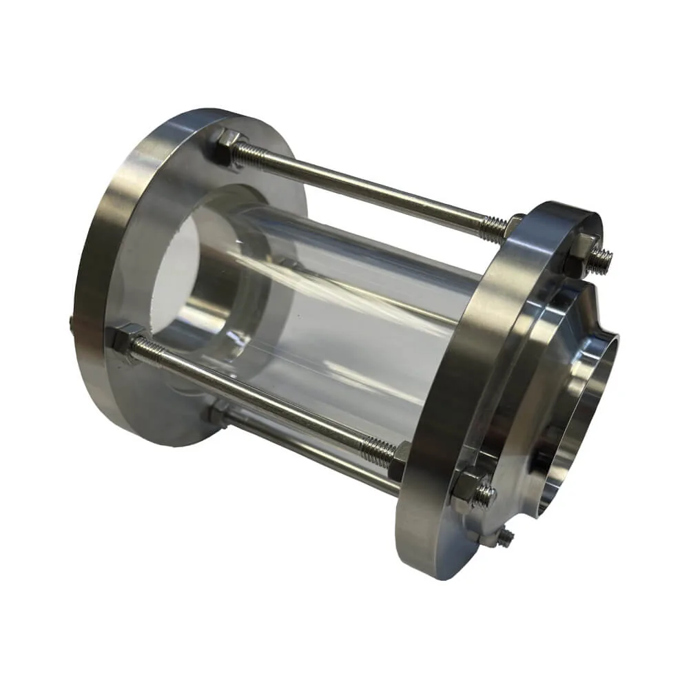 Borosilikat-Schauglas beidseitig mit Anschweißende