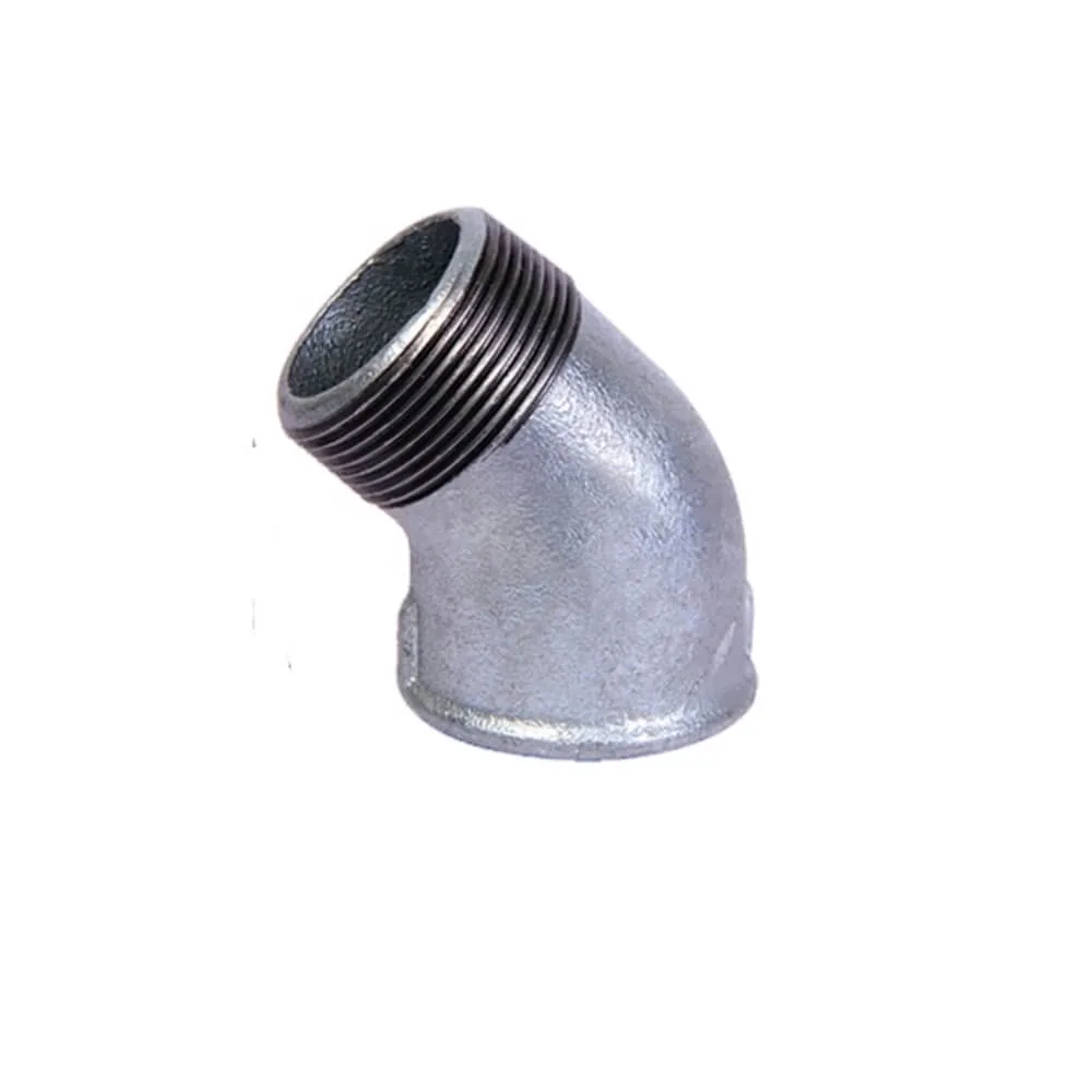 Winkel 45° Nr. 121 A4 mit Innen- und Außengewinde, Temperguss verzinkt