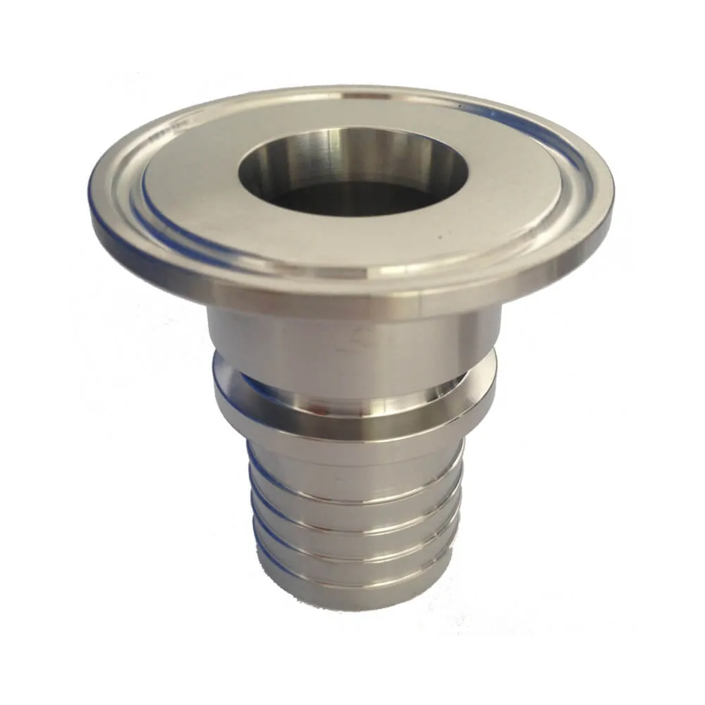 Clamp Kupplung mit gerilltem Stutzen und Sicherungsbund