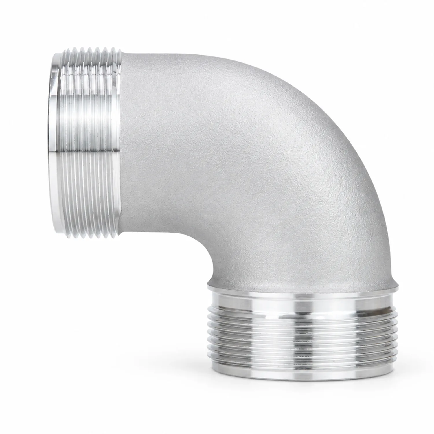 Bogen 90° mit Außengewinde flachdichtend, Aluminium
