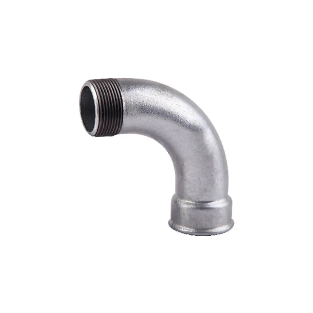Langer Bogen 90° Nr. 1 G4 mit Innen- und Außengewinde, Temperguss verzinkt
