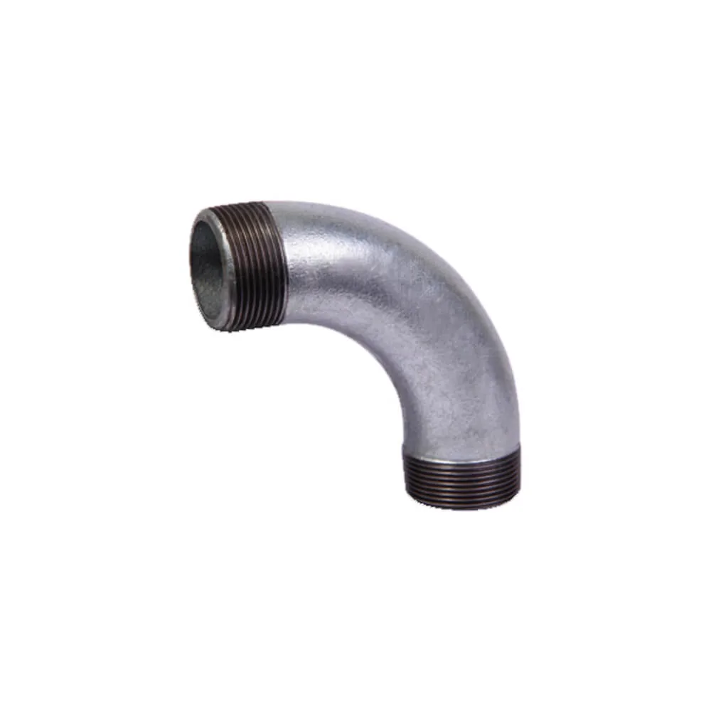 Langer Bogen 90° Nr. 3 G8 mit Außengewinde, Temperguss verzinkt
