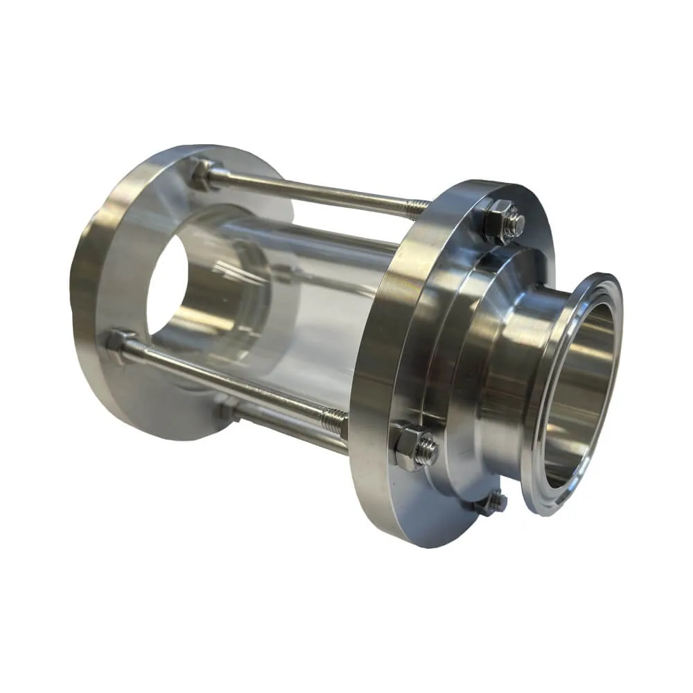 Borosilikat-Schauglas beidseitig mit Clamp Teller